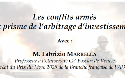 Conférence : Les conflits armés au prisme de l&rsquo;arbitrage d&rsquo;investissement – 19 février 2026